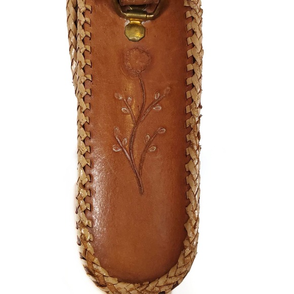 Vintage Artisan Handtooled Leather Bag - Picture 5 of 9